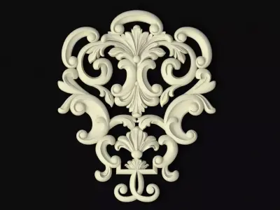Central decor ornament for furniture 3D model 391