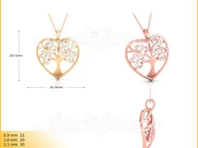 light weight yellow gold  diamond pendent -DOC-P8099 3D print model