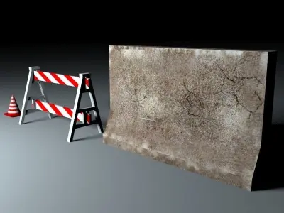 Traffic signs Low-poly 3D model