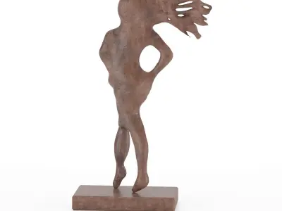 Woman body metal bronze sculpture for decoration 3D model