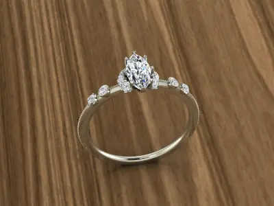 Jewelry Diamond Ring 3D print model 5