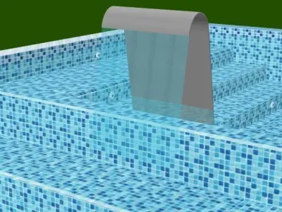 Modern Pool with jacuzzi 3D model