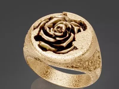 Rose Flower Luxury Printable Jewel Ring 3D print model