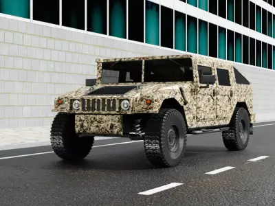 HUMVEE 1993 old HUMMER H1 FOR SUBDIVISION 3D model