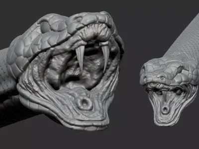 snake head Low-poly 3D model