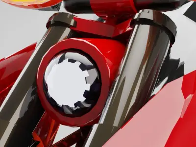 BAT motorcycle 786 cc liquid-cooled V-4 engine Low-poly 3D model
