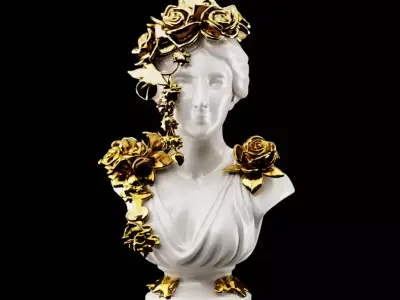 Female Statue Bust 3D model