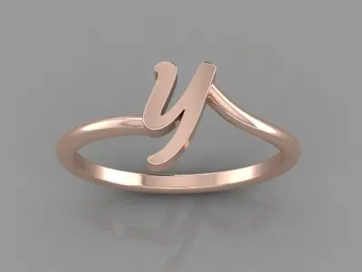  Alphabet Ring Y 3D print model