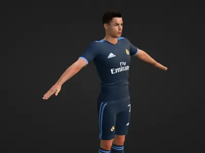 Cristiano Ronaldo - Real Madrid Low-poly 3D model
