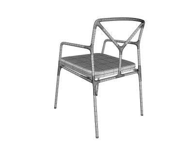 Outdoor Steel Chair - 3D Model for Your Garden and Patio 3D model
