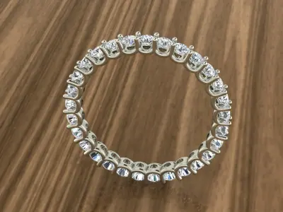 Jewelry Diamond Ring 3D print model 2