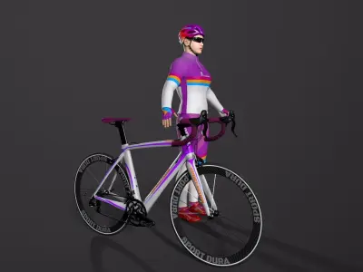 Cyclist Low-poly 3D model