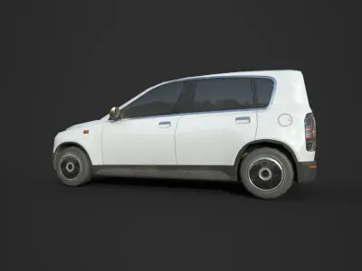 Generic Hatchback  01 Dirty White Low-poly 3D model