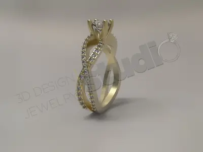Luxury brilliant infinity engagement solitaire ring 3D print model