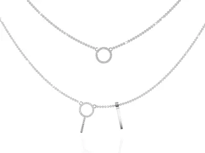 Diamond Necklace 360 animation renders 3dm stl details 3D print model