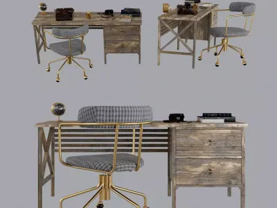 FURNITURE SET005 Low-poly 3D model