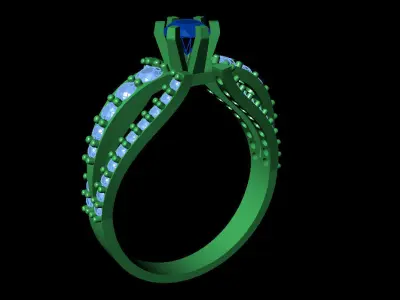 Women Ring 70 solitaire diamond engagement ring for women 3D print model