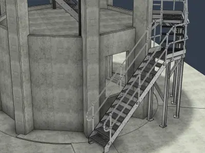 Water Tower Access Staircase 3D model