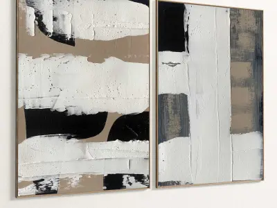 Plaster Two Photo Frame 297 Low-poly 3D model