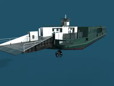 car ferry boat version 1 3D model
