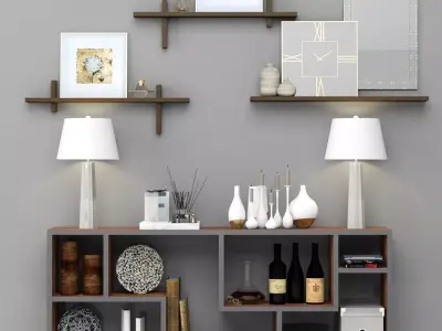 Decorative furniture set Modern 3D model