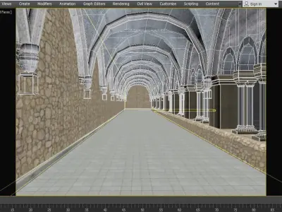 Hall Medieval  Low-poly 3D model