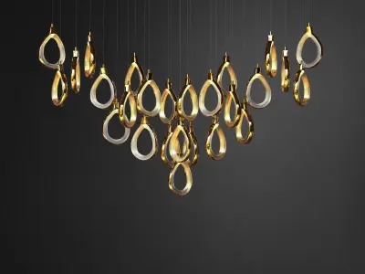 Dining Chandelier - Luxury Teardrop Pendant Lighting 3D model