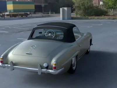Mercedes 190SL with Interior Soft Top 3D model