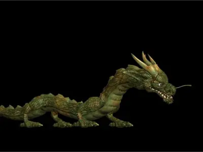  Chinese Dragon Rigged Model Low-poly 3D model