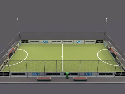 LowPoly Street Soccer  Football Field Low-poly 3D model