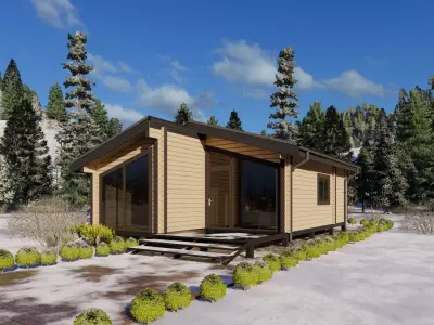 3D model of a wooden house 3D model 6