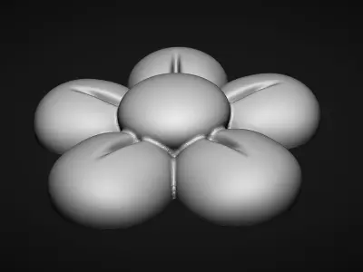 Retro Flower Bas Relief for CNC or 3D Print STL 3D print model