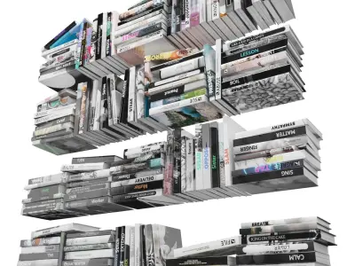 Books 150 pieces 4-4-2 Low-poly 3D model