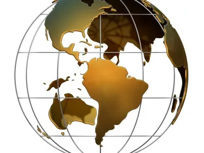 Earth Globe Wire 3D model