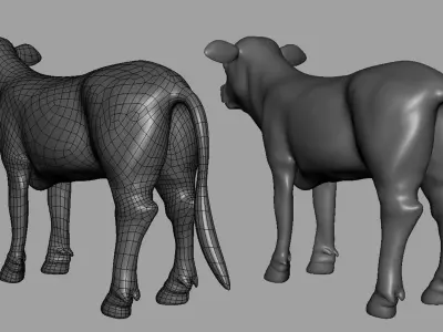 Baby Cow or Calf Low-poly 3D model