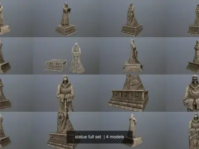 statue full set  3D Model Pack