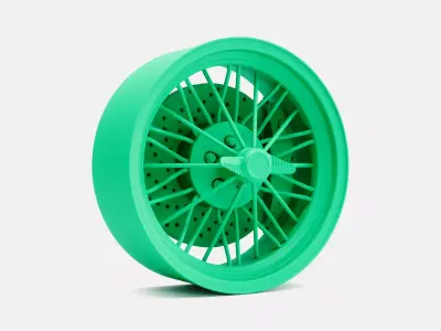 22x9 Texan Wire Wheel and Brake 3D print model