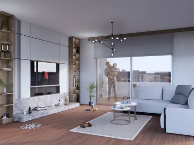 FULL SCENE AND 4 TV UNITE 3D model