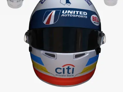 Alonso helmet Daytona 2018 Low-poly 3D model