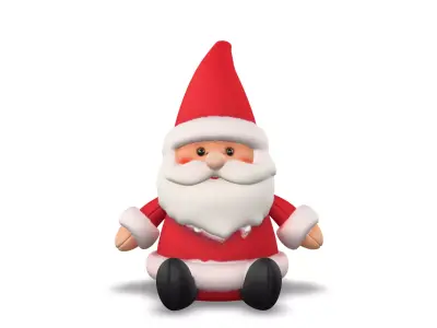 Santa Plush Figurine Low-poly 3D model