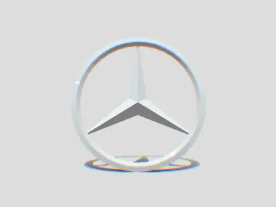 Mercedes benz 3d Logo and Car Symbol silver 3D model