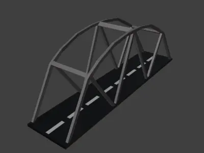Arched Metal Bridge Low-poly 3D model