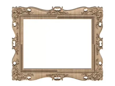 Frame-015 ornate wooden frame 3D model