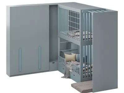 Childrens bunk bed 37 3D model