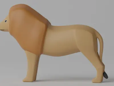 Cartoon Cute Lion 1 3D model