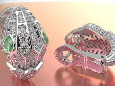 Bvlgari Serpenti Earrings 3D print model