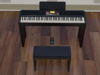 Electronic Piano Low-poly 3D model
