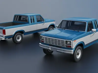 Pickup Truck F-150 SuperCab 1981 3D print model