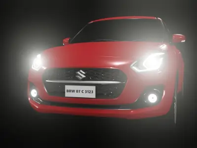 Dynamic Animated Red Swift Low-poly 3D model