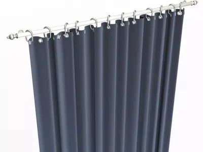 Cornice Classic Curtain 02 Chrome Low-poly 3D model